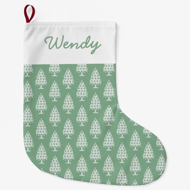Grande Chaussette De Noël Arbre de Noël Knit d'hiver Stocker (Devant)