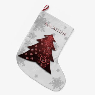 Grande Chaussette De Noël Arbre de Noël rouge Festive Stocking