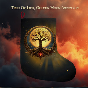 Grande Chaussette De Noël Arbre de Vie – Illumination au Clair de Lune