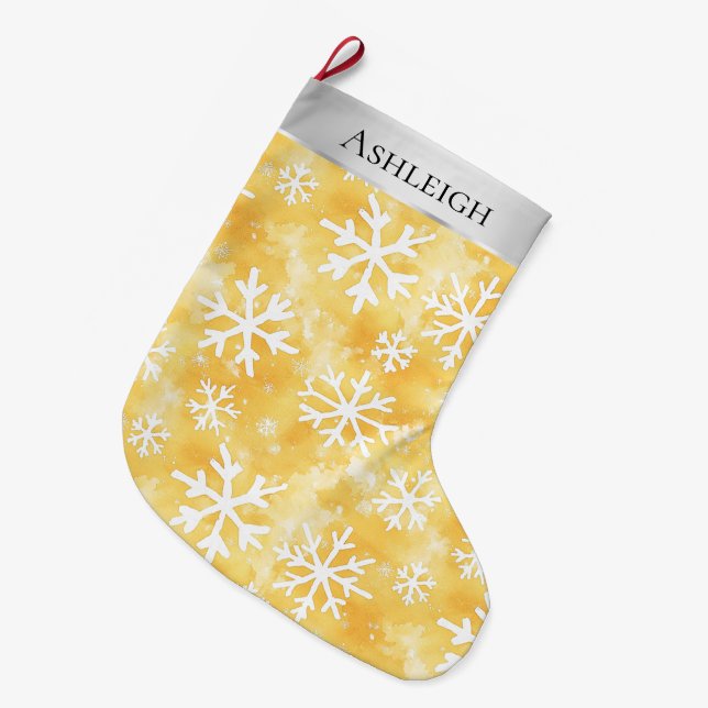 Grande Chaussette De Noël Argent Noël Pin violet Rouge rayures (Devant (Accrochage))