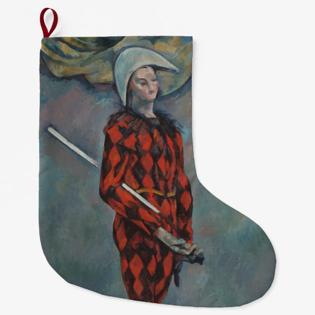 Grande Chaussette De Noël Arlequin (Joker) (par Paul Cézanne) (Devant)