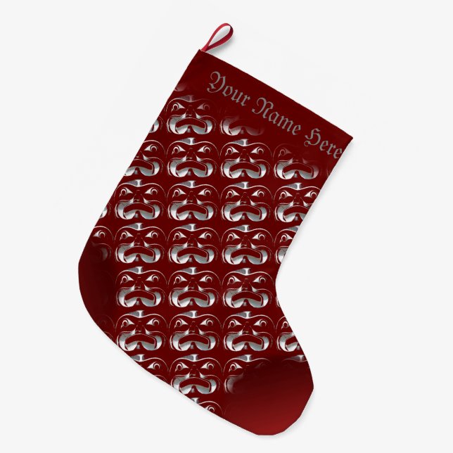 Grande Chaussette De Noël Art autochtone Stocking Totem Pole Stocking (Devant (Accrochage))