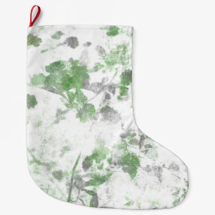 Grande Chaussette De Noël Art moderne du motif de fleurs et de la texture mu