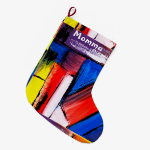Grande Chaussette De Noël Art moderne Noël Stocker