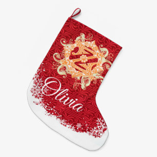 GRANDE CHAUSSETTE DE NOËL ASSISTANT CLASSIQUE DU STOCKAGE DE NOËL D'OZ