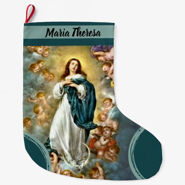 Grande Chaussette De Noël Assomption de la Vierge de Noël personnalisée (Devant)