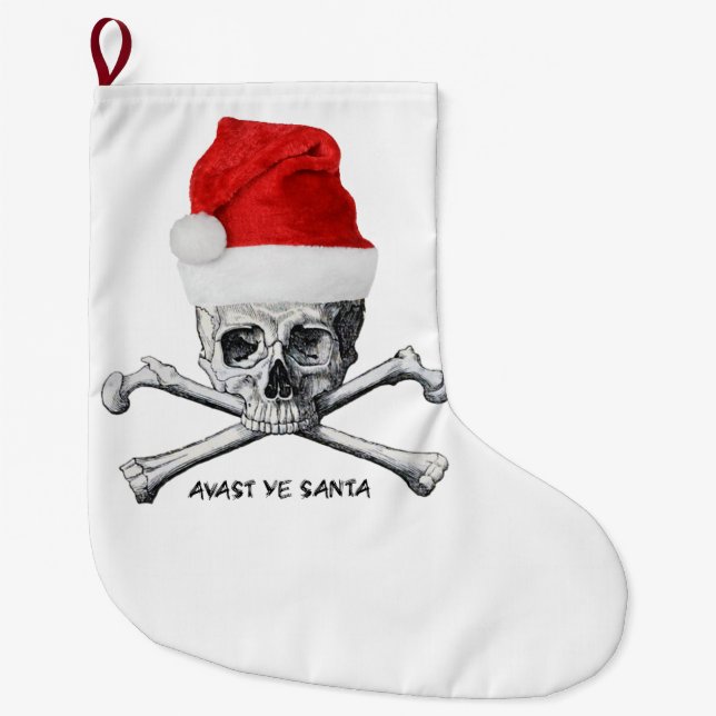 Grande Chaussette De Noël Avast bas de crâne de pirate de vacances du YE (Devant)