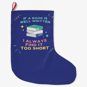 Grande Chaussette De Noël Avid Reader I - Citation Jane Austen