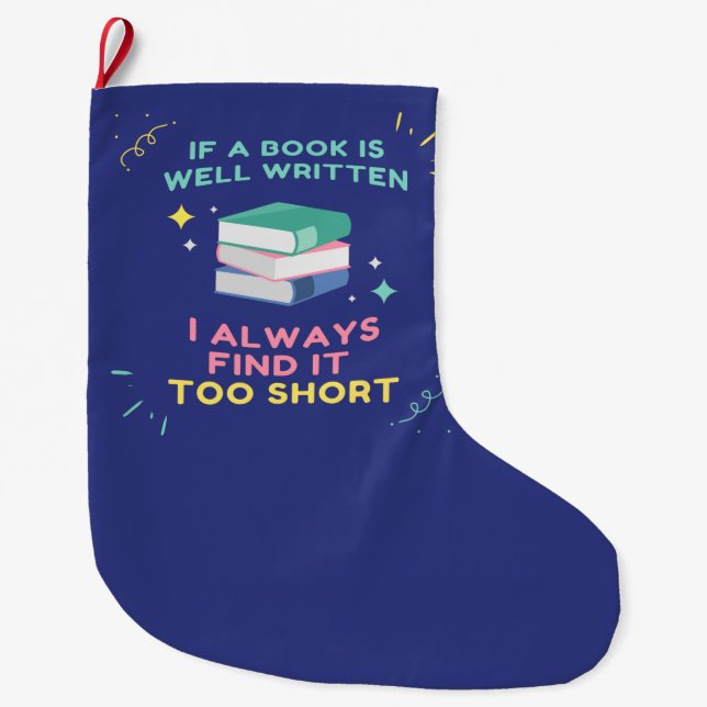 Grande Chaussette De Noël Avid Reader I - Citation Jane Austen (Devant)