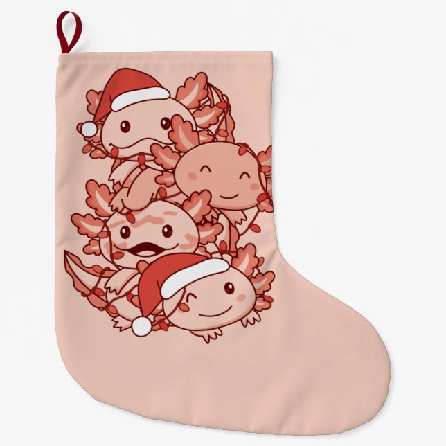 Grande Chaussette De Noël Axolotl Arbre de Noël Animaux de Noël Axolotls  (Devant)