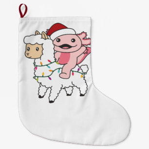 Grande Chaussette De Noël Axolotl Llama Alpaca Noël Animaux d'hiver