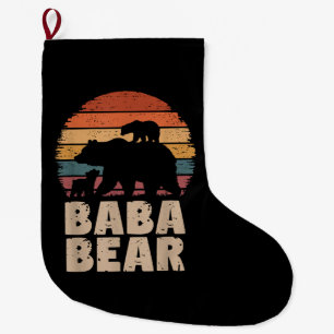 Grande Chaussette De Noël Baba Bear Vintage Retro Funny Fête des pères 2 Cub