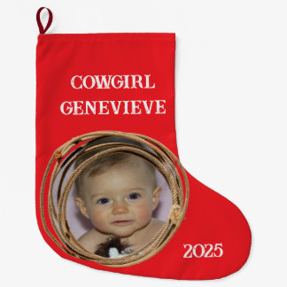 Grande Chaussette De Noël Baby Cowgirl First Christmas Stocking