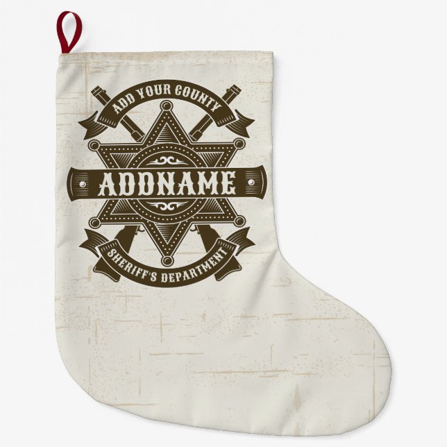 Grande Chaussette De Noël Badge de Rifles Adjoint Old West Sheriff Personnal (Devant)