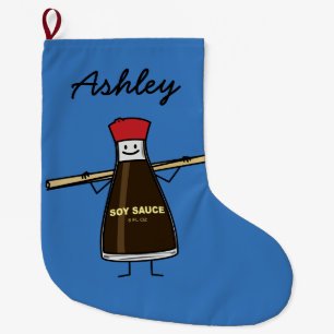 Grande Chaussette De Noël Baguettes d'Asiatique de condiment de bouteille de