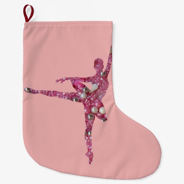 Grande Chaussette De Noël Ballerina à la fée de prune de sucre (Devant)