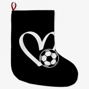 Grande Chaussette De Noël Ballon de Football Cœur