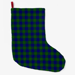 Grande Chaussette De Noël Barclay clan tartan bleu vert plaid