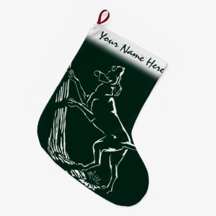 Grande Chaussette De Noël Bas customisés par bas de Noël de chien de chasse