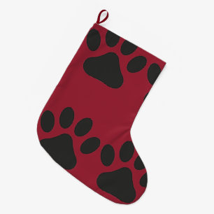 Grande Chaussette De Noël Bas d'animal familier d'empreintes de pattes