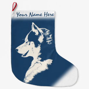 Grande Chaussette De Noël Bas de chien personnalisé par bas enroué de Noël
