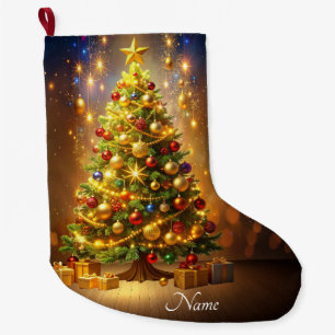 Grande Chaussette De Noël Bas de Noël Arbre de Noël Décoré