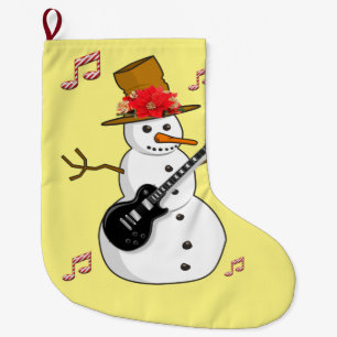 Grande Chaussette De Noël Bas de Noël, Bonhomme de neige de Noël