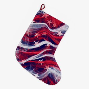 Grande Chaussette De Noël Bas de Noël de drapeau américain