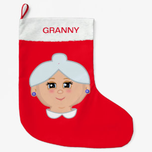 Grande Chaussette De Noël Bas de Noël de grand-mère
