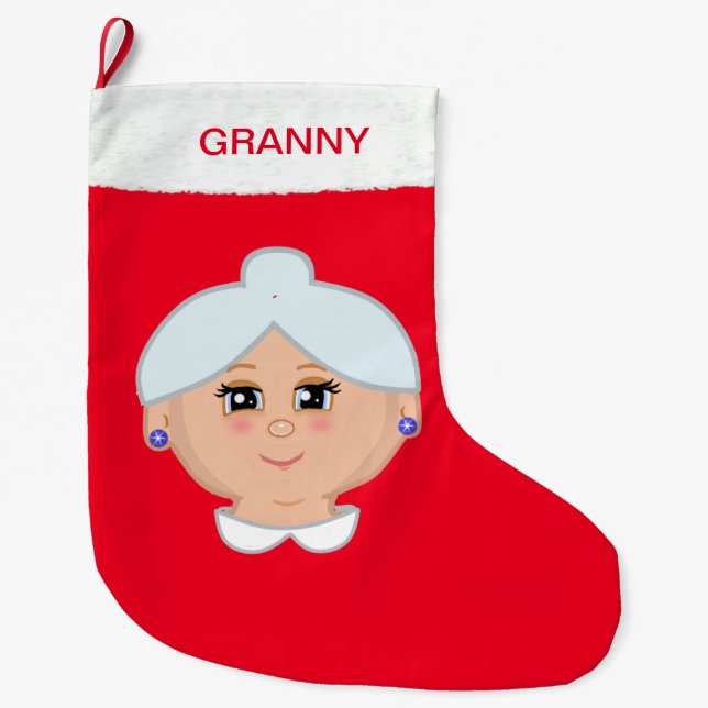 Grande Chaussette De Noël Bas de Noël de grand-mère (Devant)
