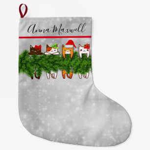 Grande Chaussette De Noël Bas de Noël de Meowy