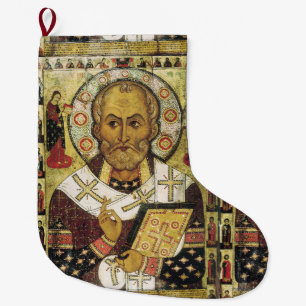 Grande Chaussette De Noël Bas de Noël d'icône de Nicholas de saint