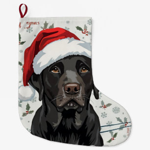 Grande Chaussette De Noël Bas de Noël labrador noir