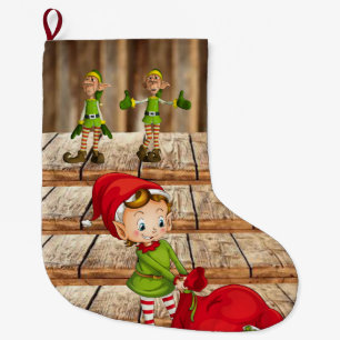 Grande Chaussette De Noël Bas de Noël, Lutin