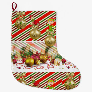 Grande Chaussette De Noël Bas de Noël, Lutin