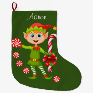 Grande Chaussette De Noël Bas de Noël, Lutin de Noël