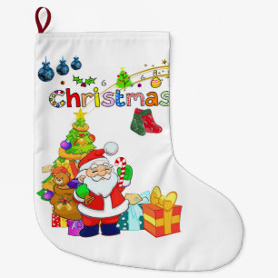 Grande Chaussette De Noël Bas de Noël, Père Noël