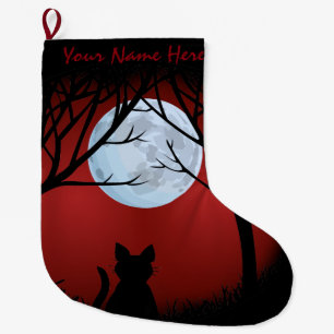 Grande Chaussette De Noël Bas de Noël personnalisé pour amateur de chats