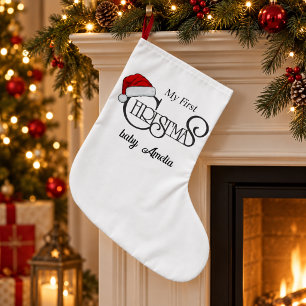 Grande Chaussette De Noël Bas de Noël personnalisé pour mon premier Noël