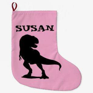 GRANDE CHAUSSETTE DE NOËL BAS DE NOËL SUR MESURE DINOSAURE