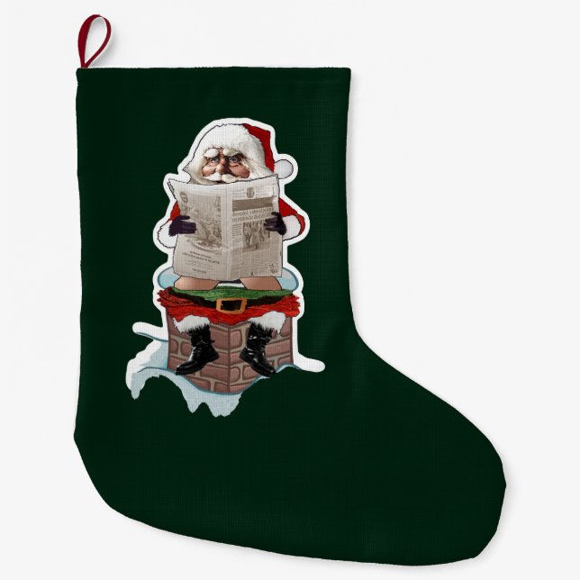 Grande Chaussette De Noël Bas drôles de Noël de Pooper de partie de Père (Devant)