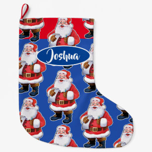 Grande Chaussette De Noël Bas fait sur commande gai de Noël de garçons de