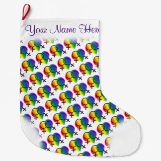 Grande Chaussette De Noël Bas lesbiens d'amour de bas du gay pride des