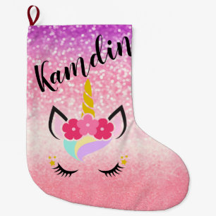 Grande Chaussette De Noël Bas personnalisé de parties scintillantes d'Ombre