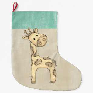Grande Chaussette De Noël Beau Noël de la Girafe Bébée