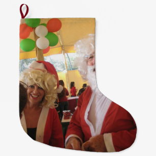 Grande Chaussette De Noël Beau Père Noël joli dernier charmant
