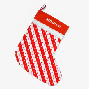 Grande Chaussette De Noël Beaux Coeurs