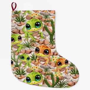 Grande Chaussette De Noël Bébé Geckos jote personnages de dessin