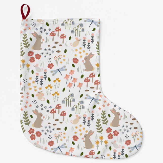 Grande Chaussette De Noël Bébé Neutre Woodland Premier Noël (Devant)