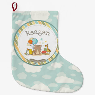 Grande Chaussette De Noël Bébé personnalisé Teddy Ours Giraffe caoutchouc Du